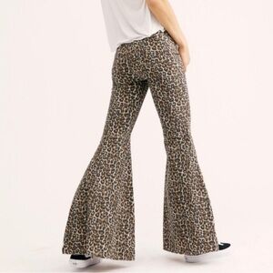 Free people cheetah print bell bottom pants